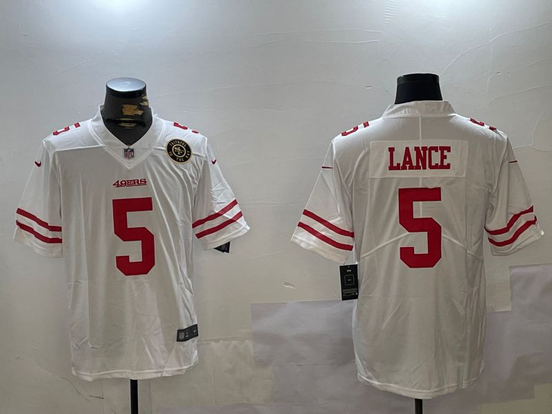 Men San Francisco 49ers #5 Lance White Second generation 2024 Nike Limited NFL Jersey style 8->san francisco 49ers->NFL Jersey